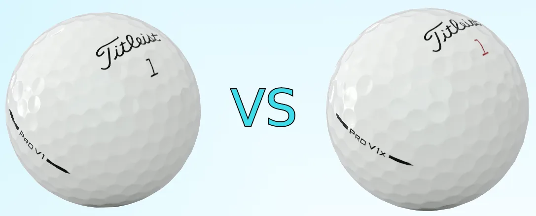 Jämförelse visar skillnaden mellan Pro V1 och Pro V1x